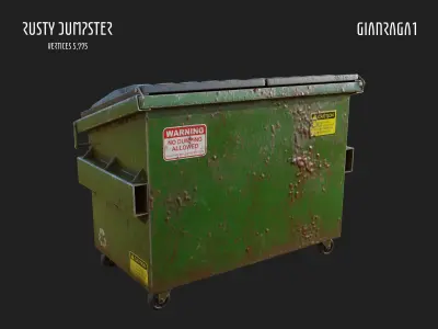 Rusty Dumpster Low-poly 3D model buy
