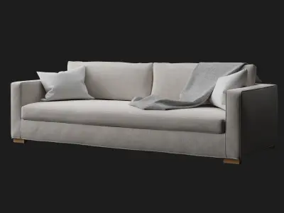 Vanguard - Sofa -Brandt Bench Seat Extended Sofa V866-1ES 3D model