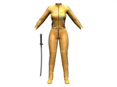 Full Yellow and Black Outfit Low-poly 3D model