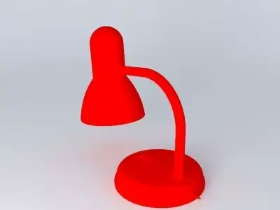 Red Desk Lamp Free 3D model