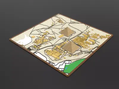 Giza Pyramids 3D Relief Map  Detailed Topographic Model 3D print model