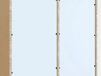 TONSTAD Cabinet with sliding glass doors 3D model