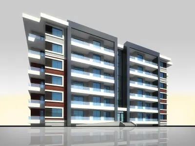 Apartment Architectural 3d Model with Render Scene Low-poly 3D model purchase