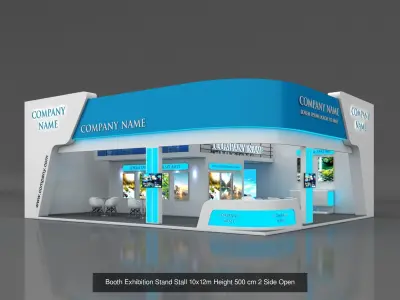 5 Exhibition Stand Stall Booth 3D model Collection 3D Model Pack