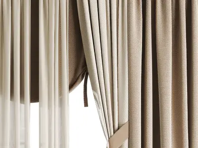 Silk and Cotton Curtain Low-poly 3D model 3
