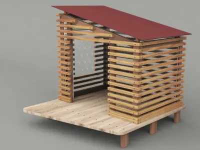 Dog House Project - House 01 Low-poly 3D model