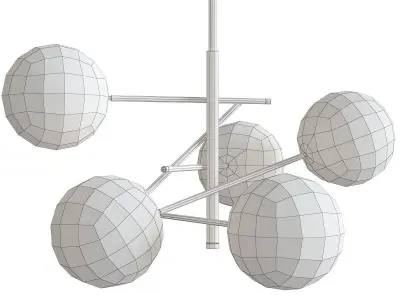 Chandelier collection 3d model pendant light with flower Low-poly 3D model