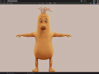 Peach Goblin 3D Model fromThe Adventures of Peter Wheat Low-poly 3D model