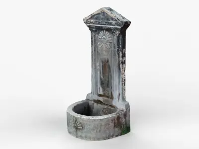 Public Park Drinking Water Scan Low-poly 3D model