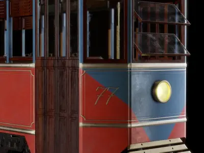 Vintage Tram  Low-poly 3D model