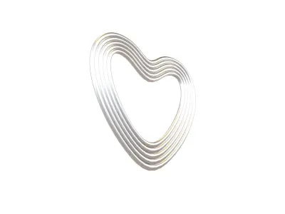 Line Heart Icon v1 012 Low-poly 3D model