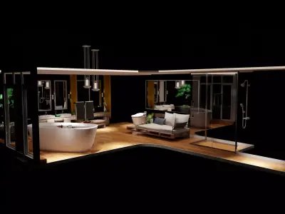 Spacious Bathroom 3D model