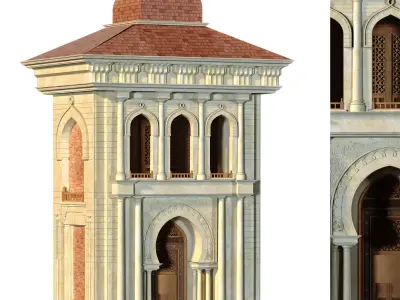  arabic exterior facade element set 806 3D model