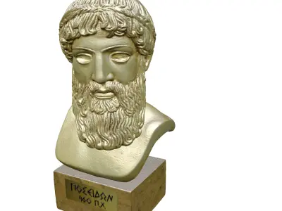 Bust Poseidon Low-poly 3D model