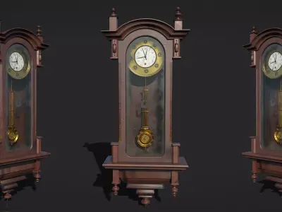 3d Model and 3D Grandfather Clock model 3D model