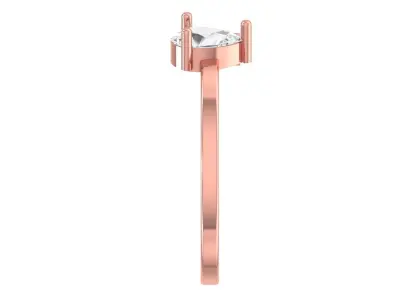Solitaire Women Light Weight Baguette Pear stone Band Ring 3D print model