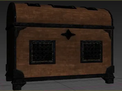 crate wooden chest with two doors 3D model