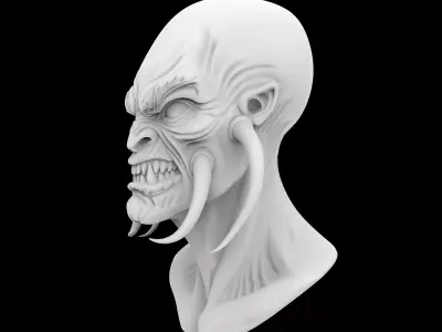 Alien Warrior Bust 3D Print Model 3D print model