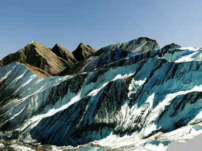 Mountain landscape Phoksundo Nepal 3D model