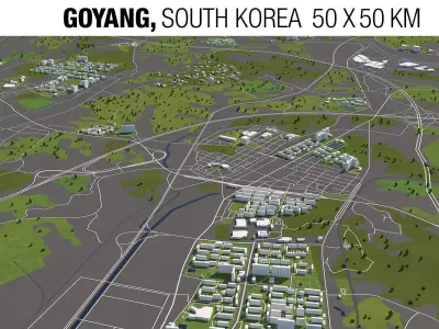 Goyang South Korea 50x50km 3D model