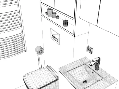 Simple but cozy bathroom 3D model