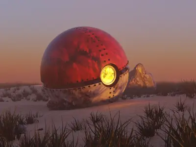 Broken Pokeball 3D model