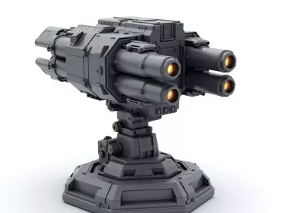 scifi weapon 4 3D print model