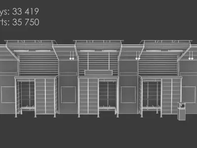 Bus Stop 10 Low-poly 3D model