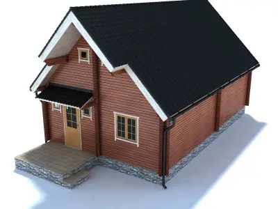 Wooden House 3D model 9
