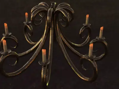 Chandelier Low-poly 3D model 5