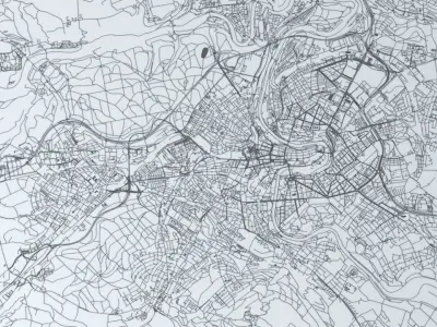 Bern Road Network and Streets 3D model