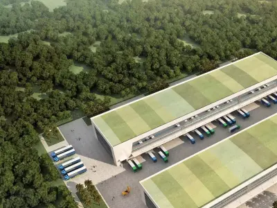 Modern Logistics Park with Cross-Dock Warehouses 3D model