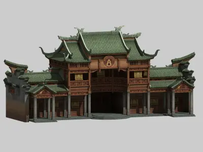 Ancient Chinese architecture Low-poly 3D model purchase