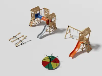 Playground pack v2 Low-poly 3D model