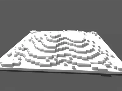 Hill Voxel Low-poly 3D model