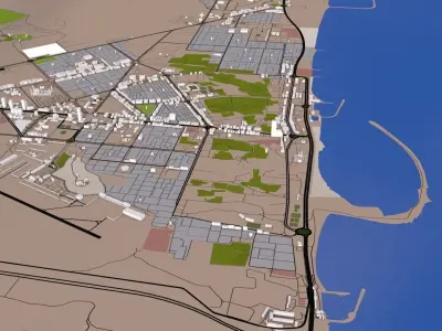 Al Fujairah City UAE Low-poly 3D model