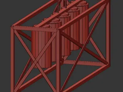 Moorgate 5 rectangular pendant light with clear glass shades 3D model