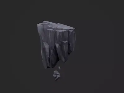 Floating Rock Floating Island Set Low-poly 3D model