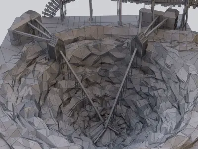 Low Poly Scenes futuristic city 3D model