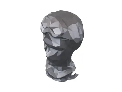 Low Poly Style Head Sculpture v1 001 Low-poly 3D model