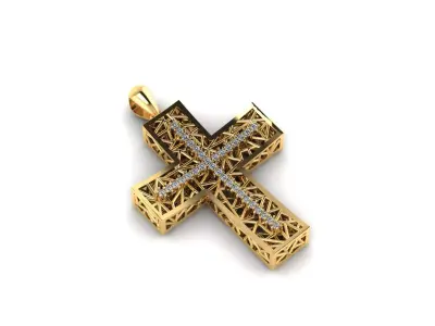Diamond Cross Pendant 3D print model