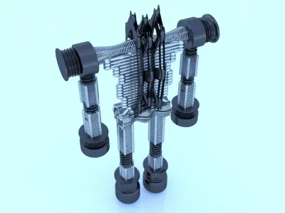 Robot Cyborg Jumper Character Sci Fi 3D model