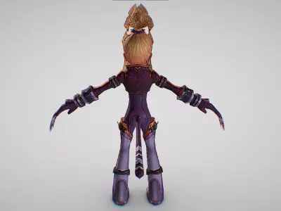 Odd Della-Robbia - Code Lyoko - Cute Anime Girl Character Low-poly 3D model