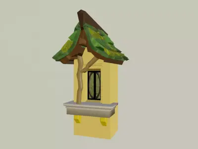 Blender Yellow Window Architecture Italian Medieval  Low-poly 3D model