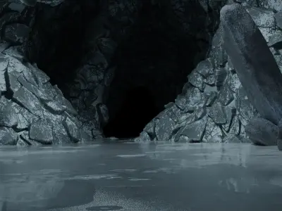 Frozen Cave Low-poly 3D model