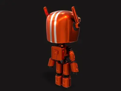 Sci-Fi Orange Robot 3D model