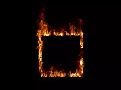 Fire combastion burn window 3D model