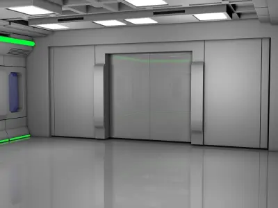 Sci Fi Room 3D model 34