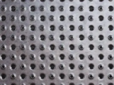 Brushed Steel Industrial Perforated Grill PBR Seamless Texture