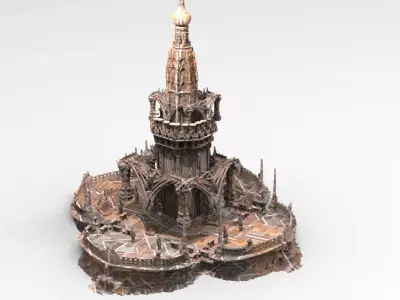 Sardian Stone temple Ruins 3D model
